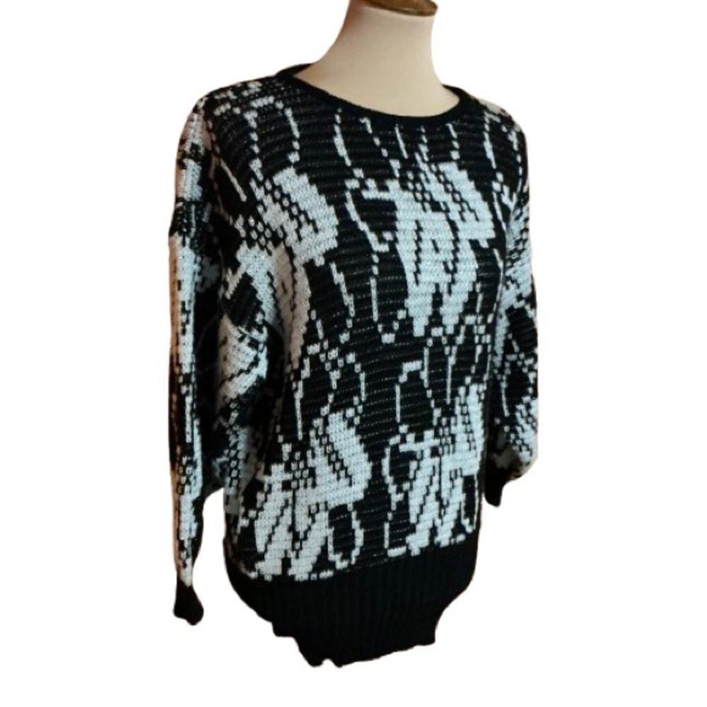 Vintage 80s sparkly abstract art sweater